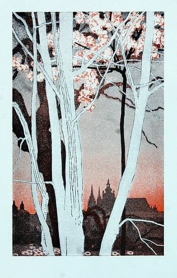 Vojtěch Preissig, Jaro v Praze, bez datace, zinkografie, Galerie Art Praha